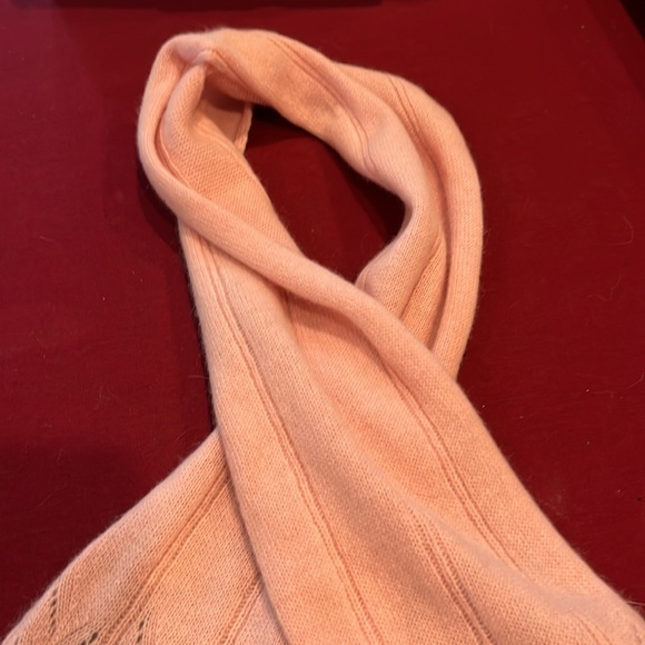 Pink Lambswool scarf Angora KNIT winter LIGHT weight cute design kids/adult 53”L - Picture 5 of 9